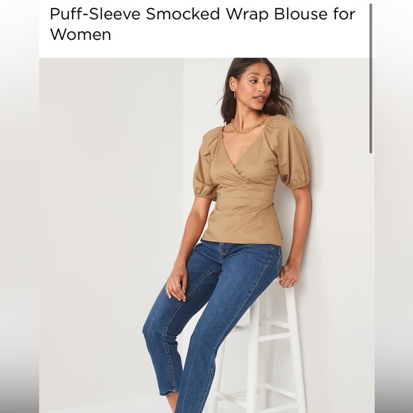 Old Navy - Camel Wrap Top - L - Picture 2 of 5